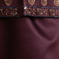 Rajwada Wine Satin Embellished Stitched Kurta Set For Kids