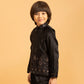 Rajwada Black Satin Embellished Stitched Kurta Set For Kids