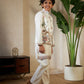 Rajwada White Viscose Silk Embellished Stitched Kurta Set For Kids