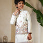 Rajwada White Viscose Silk Embellished Stitched Kurta Set For Kids