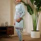 Rajwada Pista Green Viscose Silk Embellished Stitched Kurta Set For Kids