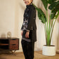Rajwada Black Viscose Silk Embellished Stitched Kurta Set For Kids