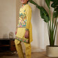 Rajwada Yellow Viscose Silk Embellished Stitched Kurta Set For Kids