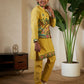 Rajwada Yellow Viscose Silk Embellished Stitched Kurta Set For Kids