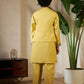 Rajwada Yellow Viscose Silk Embellished Stitched Kurta Set For Kids