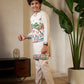 Rajwada Peach Viscose Silk Embellished Stitched Kurta Set For Kids
