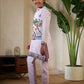 Rajwada Lavender Viscose Silk Embellished Stitched Kurta Set For Kids
