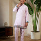 Rajwada Lavender Viscose Silk Embellished Stitched Kurta Set For Kids