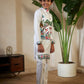 Rajwada White Viscose Silk Embellished Stitched Kurta Set For Kids