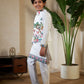 Rajwada White Viscose Silk Embellished Stitched Kurta Set For Kids