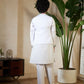 Rajwada White Viscose Silk Embellished Stitched Kurta Set For Kids