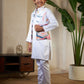 Rajwada White Satin Embellished Stitched Kurta Set For Kids