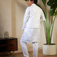 Rajwada White Satin Embellished Stitched Kurta Set For Kids