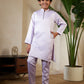 Rajwada Lavender Satin Embellished Stitched Kurta Set For Kids