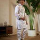 Rajwada White Satin Embellished Stitched Kurta Set For Kids
