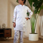 Rajwada White Satin Embellished Stitched Kurta Set For Kids