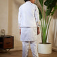 Rajwada White Satin Embellished Stitched Kurta Set For Kids