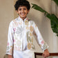 Rajwada White Satin Embellished Stitched Kurta Set For Kids