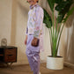 Rajwada Lavender Satin Embellished Stitched Kurta Set For Kids