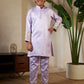 Rajwada Lavender Satin Embellished Stitched Kurta Set For Kids