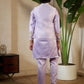 Rajwada Lavender Satin Embellished Stitched Kurta Set For Kids
