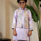 Rajwada Lavender Satin Embellished Stitched Kurta Set For Kids