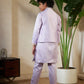 Rajwada Lavender Satin Embellished Stitched Kurta Set For Kids