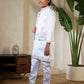 Rajwada White Satin Embellished Stitched Kurta Set For Kids