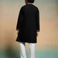 Rajwada Black Viscose Silk Embroidered Stitched Kurta Set For Kids