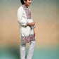 Rajwada White Viscose Silk Embroidered Stitched Kurta Set For Kids