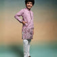 Rajwada Mauve Pink Viscose Silk Embroidered Stitched Kurta Set For Kids