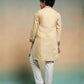 Rajwada Yellow Viscose Silk Embroidered Stitched Kurta Set For Kids