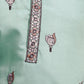 Rajwada Pista Green Viscose Silk Embroidered Stitched Kurta Set For Kids