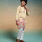 Rajwada Yellow Viscose Silk Embroidered Stitched Kurta Set For Kids
