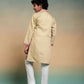 Rajwada Yellow Viscose Silk Embroidered Stitched Kurta Set For Kids