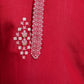 Rajwada Red Viscose Silk Embroidered Stitched Kurta Set For Kids