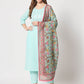  Rajwada - Light Blue Cotton Printed Stitched Kurta Set