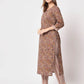  Rajwada - Brown Cotton Printed Stitched Kurta Set