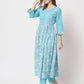  Rajwada - Modern Light Blue Cotton Printed Stitched Kurta Set