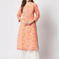  Rajwada - Designer Peach Cotton Printed Stitched Kurta