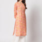  Rajwada - Designer Peach Cotton Printed Stitched Kurta