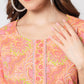  Rajwada - Designer Peach Cotton Printed Stitched Kurta