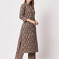  Rajwada - Stunning Brown Cotton Printed Stitched Kurta Set