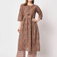  Rajwada - Attractive Brown Cotton Printed Stitched Kurta Set