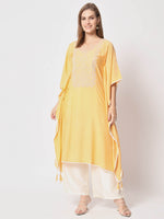 Rajwada - Classic Yellow Silk Blend Embroidered Stitched Kurta Set