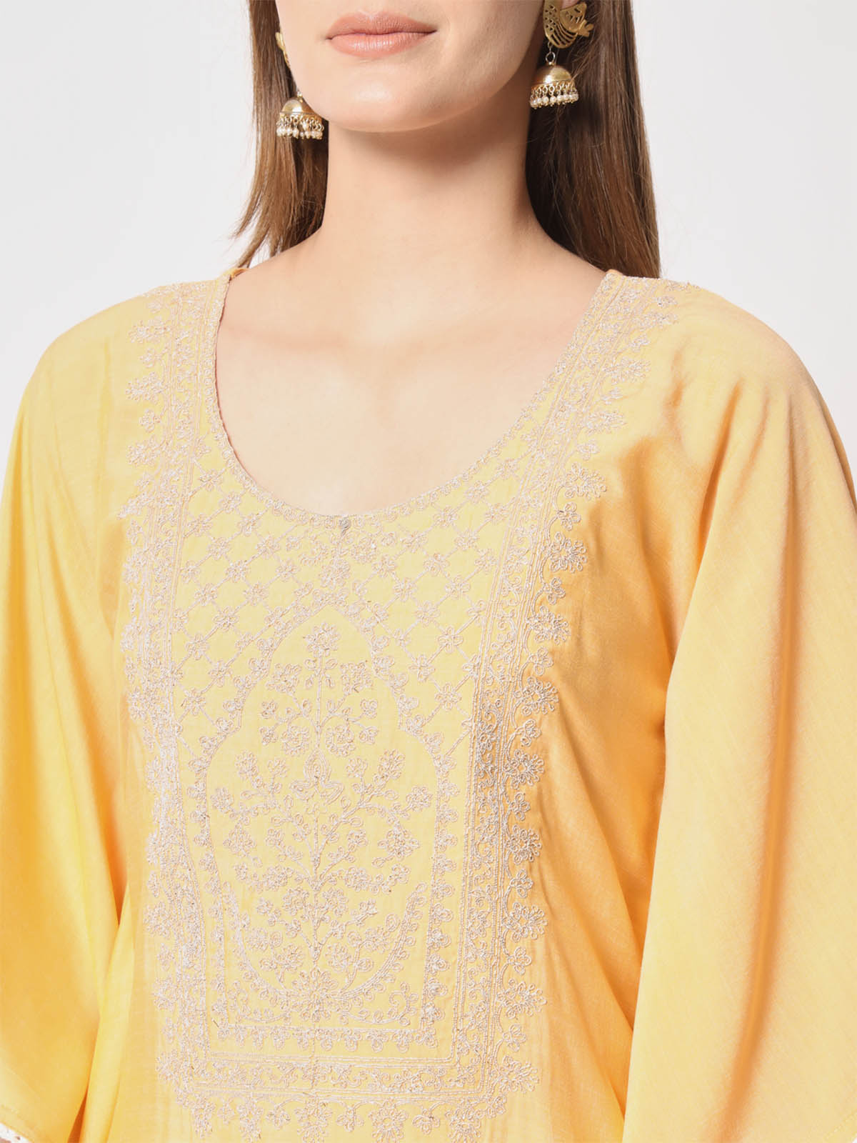 Rajwada - Classic Yellow Silk Blend Embroidered Stitched Kurta Set