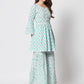  Rajwada - Classic Blue Cotton Printed Stitched Kurta Set
