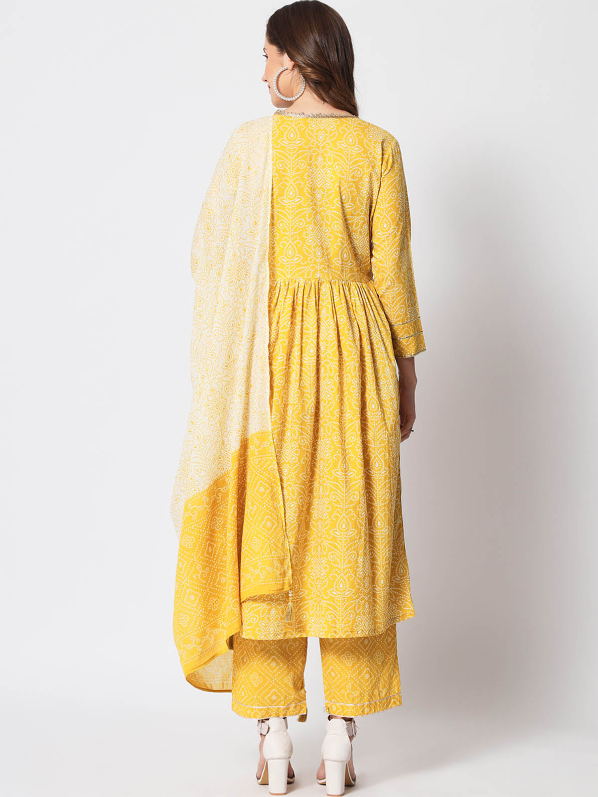 Rajwada - Beautiful Yellow Cotton Printed Stitched Kurta Set