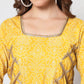 Rajwada - Beautiful Yellow Cotton Printed Stitched Kurta Set
