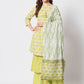 Rajwada - Stylish Lime Green Cotton Printed Stitched Kurta Set
